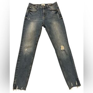 Kensie Vintage Luxe | Light Denim The Ultimate High Rise Raw Hem Skinny Jeans